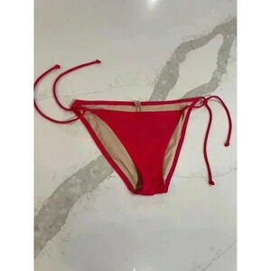 Womens Victorias Secret Side Tie String Bikini Bottom Dark Pink Color SizeMedium